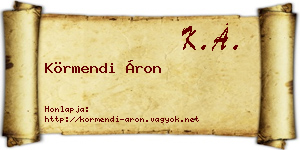 Körmendi Áron névjegykártya